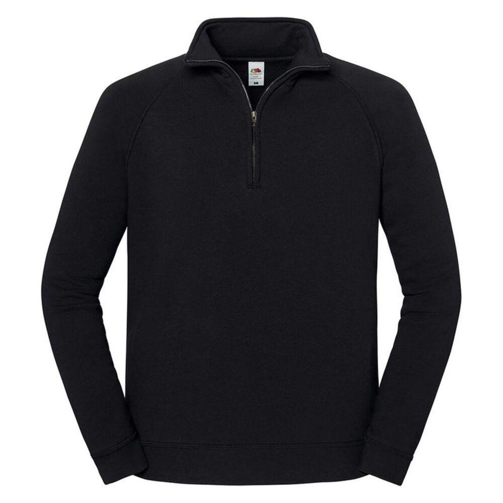 Fruit of the Loom Mens Iconic Half Zip Sweatshirt / Black